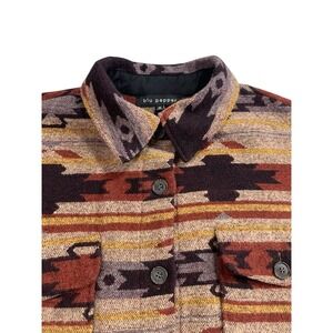 Blu Pepper Aztec Southwestern Shacket Jacket Women's M Button Front